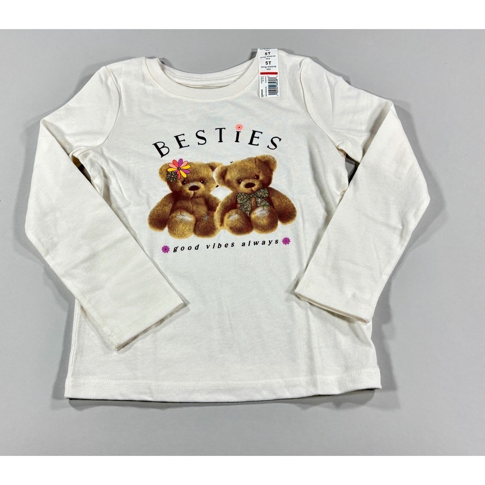 Jumping Beans Girls Disney Mickey Paris & Besties Bear Tee 2PK 5T Blue Cream‎ - Picture 8 of 10